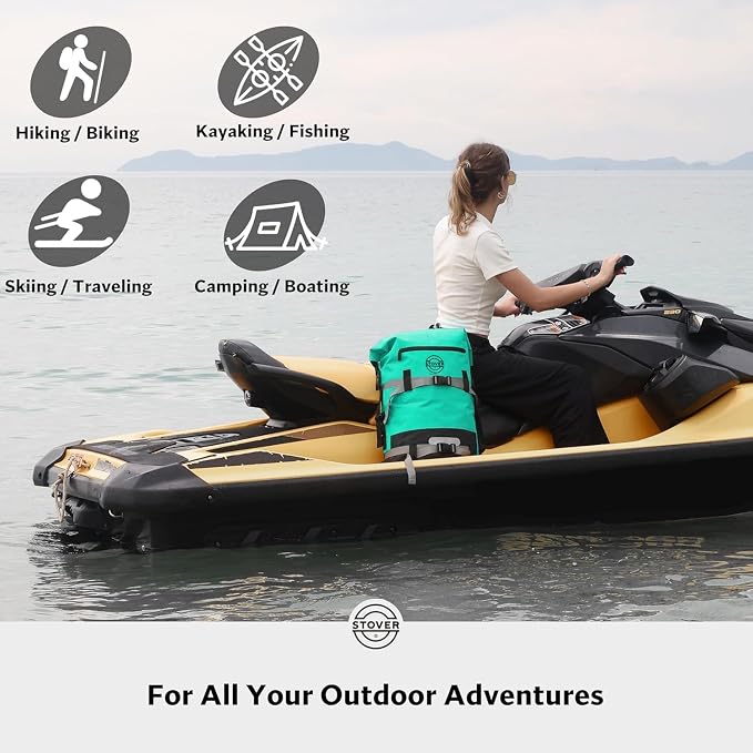 STOVER 30/40/55L Waterproof Dry Backpack & Phone Case - Large Floating Dry Bag for Kayaking, Travel, Hiking, Fishing, Camping, Motorcycles & Beach, Heavy-Duty Roll Top Men/Women (Teal) - Image 8