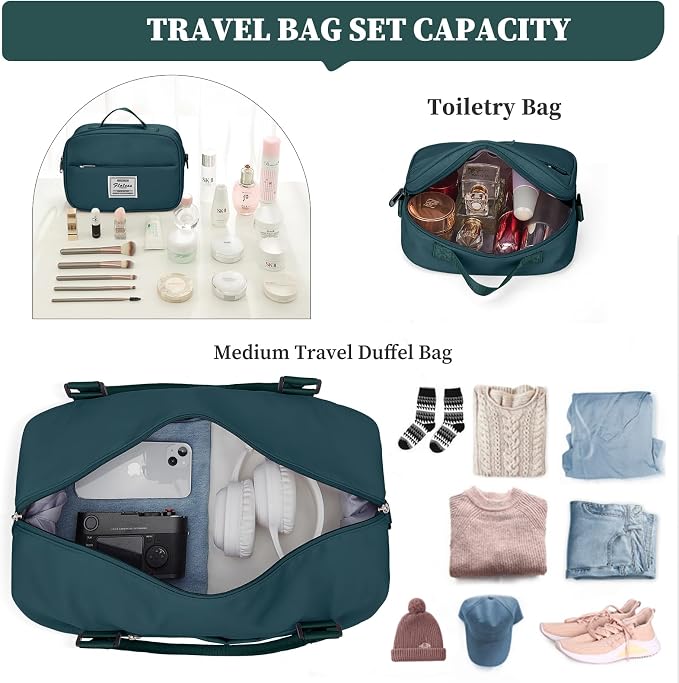 Weekender Bags for Women, Personal Item Travel Bag with Shoes Compartment | Overnight Travel Duffel Bag with Toiletry Bag, Airplane Friendly Carry-On Bag with Wet Pocket & Trolley Sleeve,Medium - Image 3