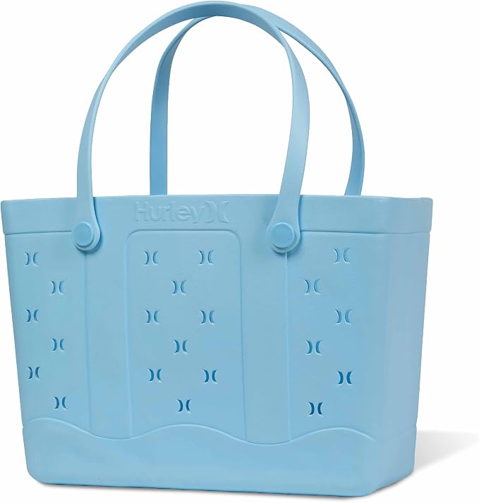 Hurley Rubber Tote Bag - Beach Bags Waterproof Sandproof, Easy-Clean Freestanding EVA Plastic, Hose-Clean, Sizes 16"-19" by Hurley