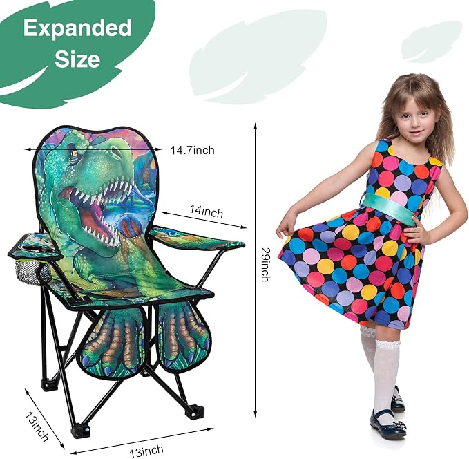 KABOER Kids Outdoor Folding Camping Chair with Cup Holder Carrying Bag | Portable Camping Chair for Beach Picnic Camping Travel Lawn Ages 3-10 - Image 2