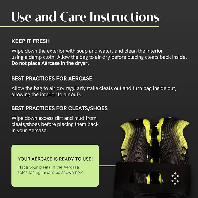 Salt Aērcase Smell Proof Cleat Bag – Regular Size - Athletic Soccer & Golf Shoe Bag for Smelly Cleats & Gym Shoes- Durable, Water-Resistant, & Easy to Clean - Image 6