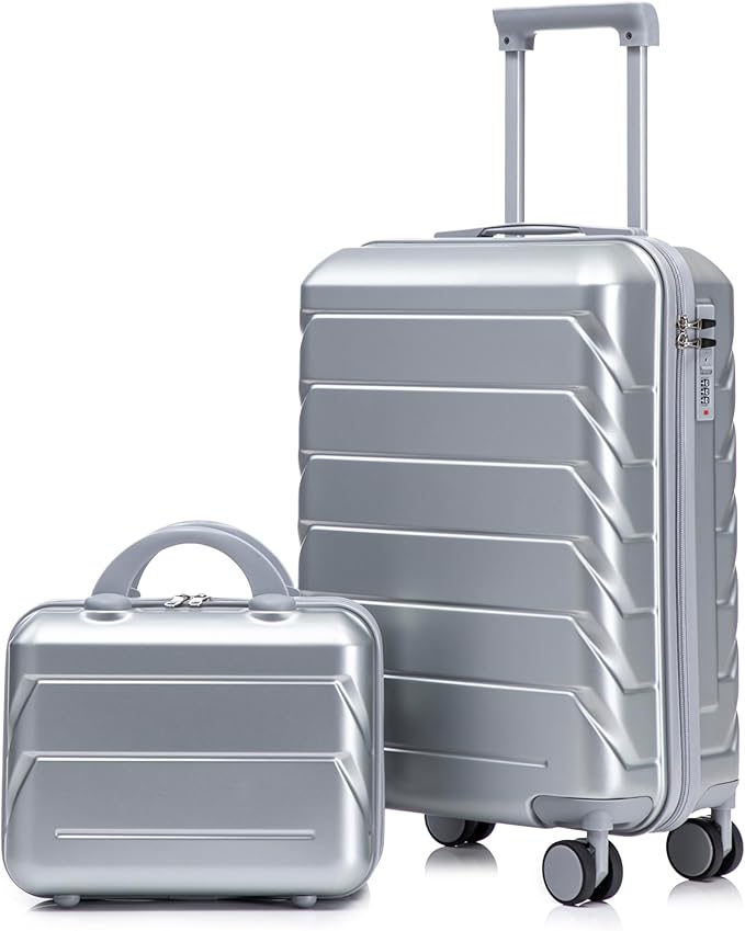 20+14 Inch Hardside Luggages, Lightweight Durable ABS Suitcase Spinner Wheels by Merax