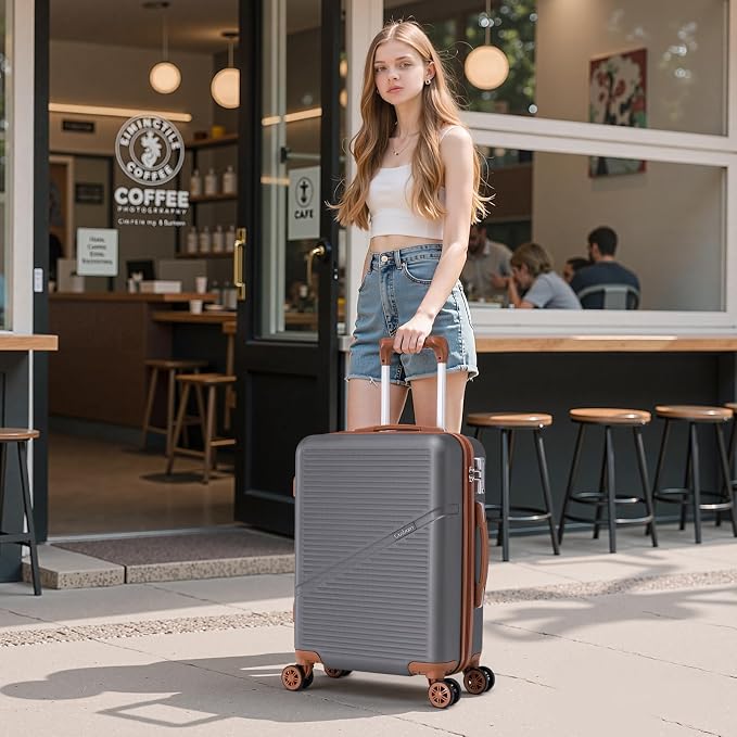 Cosbarn Carry On Luggage Set 22x14x9 Airline Approved, 3 Piece 20 Inch Lightweight ABS Hardside Suitcases with Wheels and TSA Lock, Durable Waterproof Travel Suitcase for Men Women - Image 2