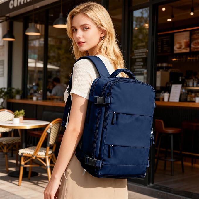 coofay Travel Backpack Carry On Backpack Personal Item Travel Bag Mochila De Viaje Carry On Backpack For Airplanes Traveling Backpack For Women Gym Backpacks College Backpacks Sapphire Blue - Image 2