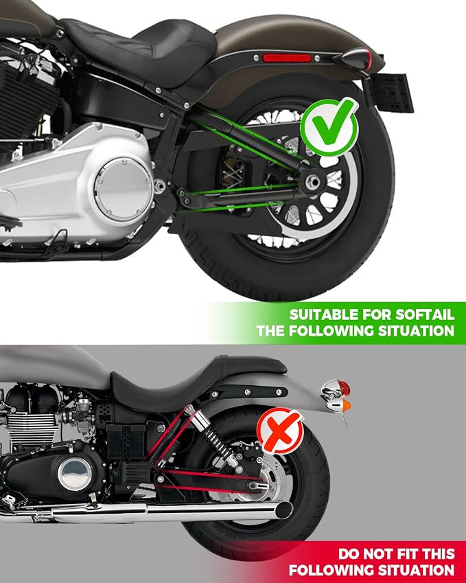 KEMIMOTO Motorcycle Swingarm Bag, Left Side Solo Bags Swing Arm Bags with Synthetic Leather for Softail Models Dyna Low Rider Fat Bob - Image 4