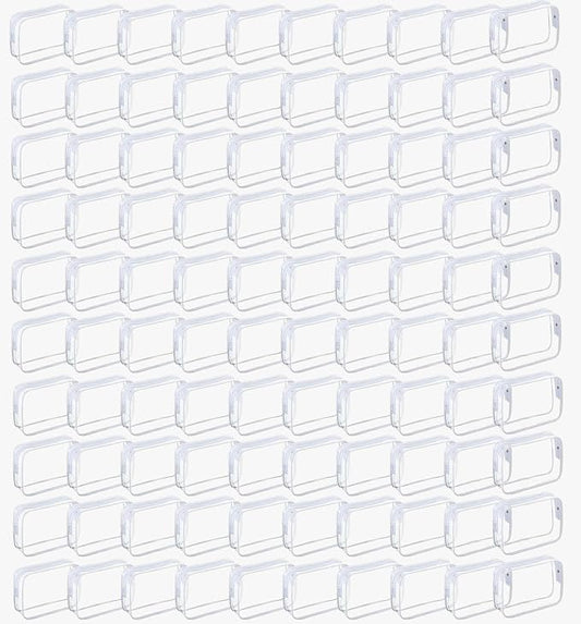 100 Pcs Clear Makeup Bags Bulk Graduation/Dad Gifts Bag Tsa Approved Toiletry Bag for Travel Transparent Cosmetic Bag Waterproof Travel Small Pouches with Zipper for Men and Women (White) by Home