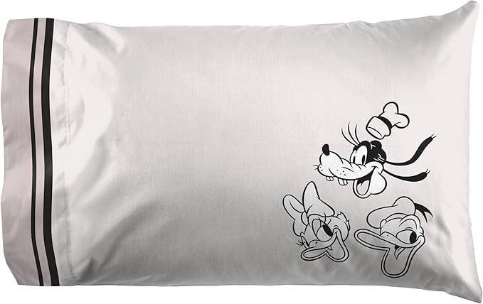 Jay Franco Kids Sheet Set with Fitted, Flat Sheets & Pillow Cover - Ultra-Soft Bedding with Pillowcase for Room Decor, Black - Mickey and Friends, 4 Piece Full - Image 4