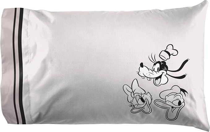 Jay Franco Kids Sheet Set with Fitted, Flat Sheets & Pillow Cover - Ultra-Soft Bedding with Pillowcase for Room Decor, Black - Mickey and Friends, 4 Piece King - Image 4