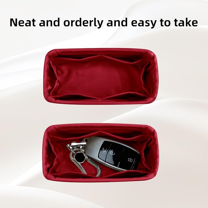 DGAZ Silk Purse Organizer Insert Fits LV Speedy 16/20/25/30/35/45 bags，Silky Smooth Bag Organizer，Luxury Handbag & Tote Shaper（Wine Red，SP16） - Image 5