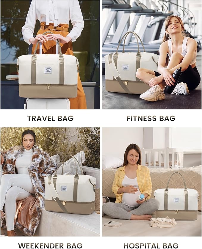 LOVEVOOK Travel Bag Weekender Bags for Women, Carry on Overnight with Shoe Compartment,Duffle with Laptop Pocket,Hospital Bag for Labor Delivery,Gym Tote with Toiletry - Image 7