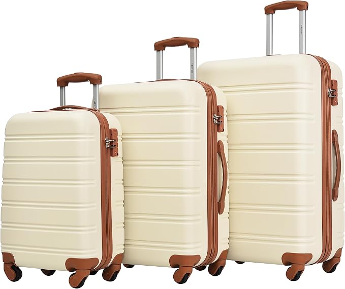 Merax Luggage Sets 3 Piece Carry on Luggage Airline Approved,Hard Case Luggage Expandable Checked Luggage Suitcase Set with Wheels by Merax