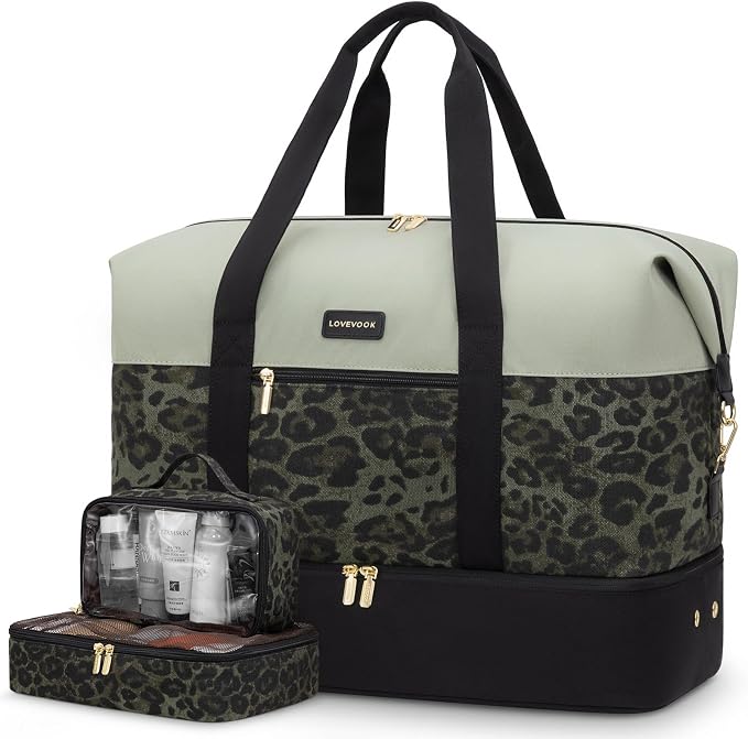 LOVEVOOK Weekender Bag for Women, Large Duffle Bag for Travel with 2 Packing Cubes, Carry on Overnight Bag with Shoe Compartment, Mom Hospital Bags for Labor and Delivery by LOVEVOOK