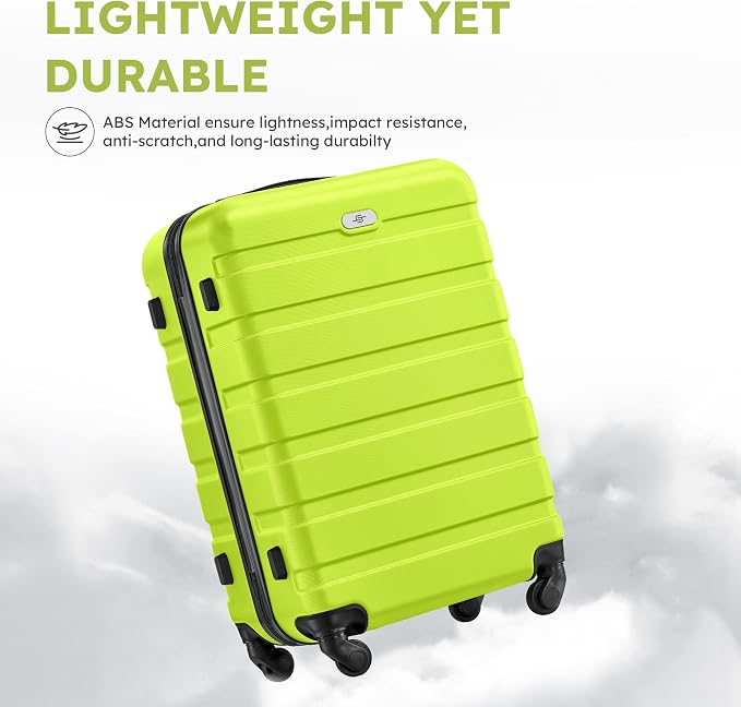 Suitour 4 Piece Luggage Sets, Hard Shell Suitcase Set with Spinner Wheels 16 20 24 28inch Travel Sets(Green) - Image 3