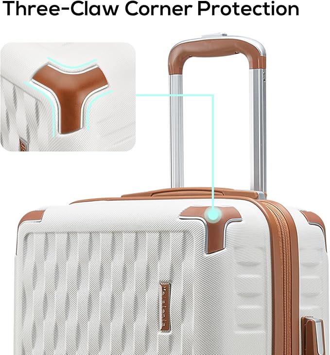 Melalenia Luggage 10 Piece Sets Clearance,Large Suitcase Set Spinner Wheels with TSA Locks,Hard Shell Luggage Sets for Women Travel Suitcase (White brown) - Image 4