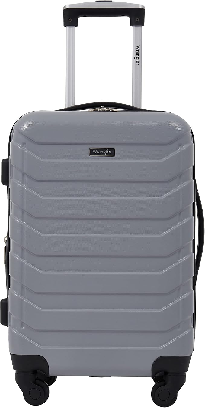 Wrangler 4 Piece Miami Luggage and Packing Cubes Set, Sharkskin - Image 2