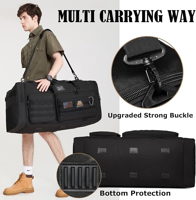 130L Extra Large Duffle Bag for Men, Heavy Duty Large Duffle Bag for Travel with Shoe Compartment, XL Sports Gym Equipment Bag for Hockey Football Baseball Basketball & More - Image 5