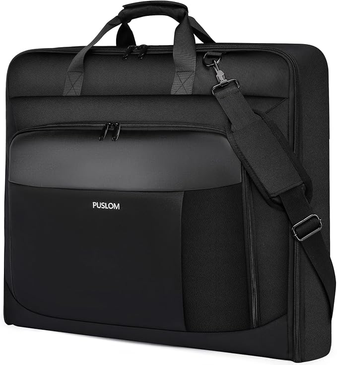 Garment Bag Travel Suit Bag Large 40-Inch Carry on Bag Up to 3 Suits,2 in 1 Hanging Luggage Bags, Fits 15.6Inch Laptop by PUSLOM