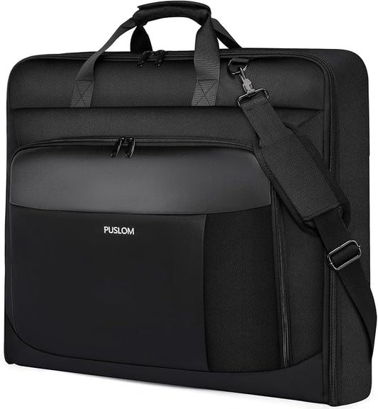 Garment Bag Travel Suit Bag Large 40-Inch Carry on Bag Up to 3 Suits,2 in 1 Hanging Luggage Bags, Fits 15.6Inch Laptop by PUSLOM