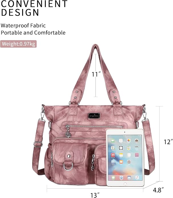 Angelkiss Purses Handbags for Women PU Tote Satchel Bags for Women Pockets Shoulder Bags… | PU - Image 3