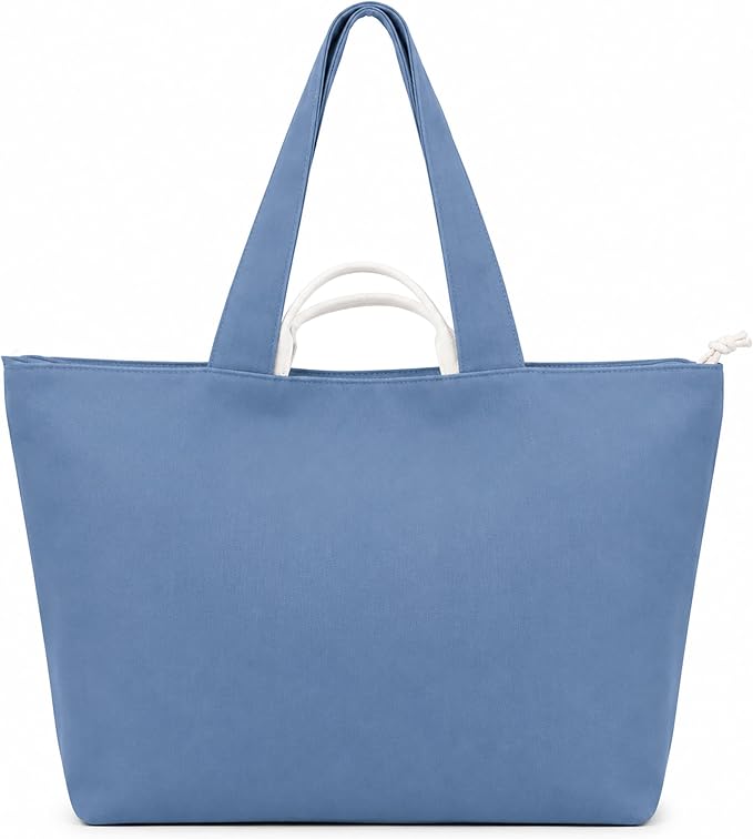 Salt Earth XL Beach Tote Bag for Women – XL Travel Tote with Zipper & Pockets, Oversized Canvas Pool Bag, Weekender Carry-On by SaltEarth