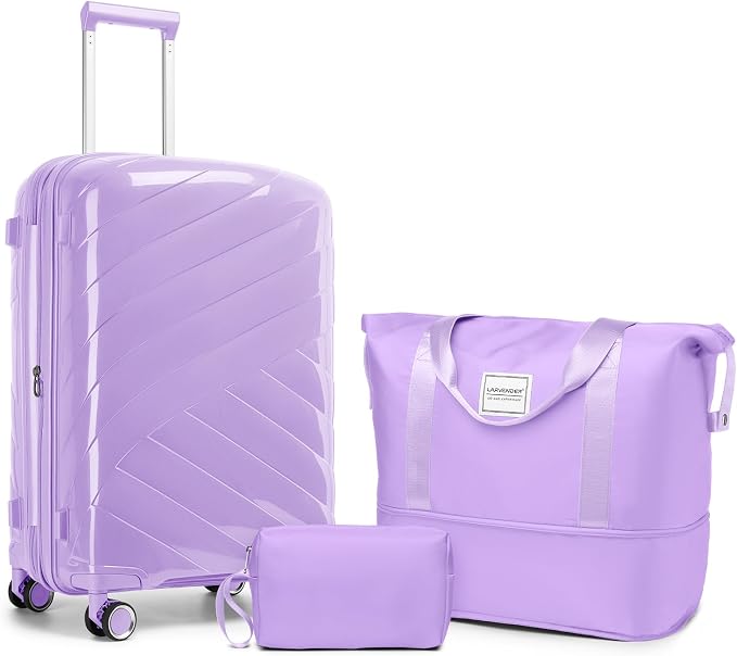 Carry On Luggage 22x14x9 Airline Approved, 20 Inch Expandable Hardshell Luggage Carry-on Suitcases with Spinner Wheels, Carry On Suitcase Set for Women (LAVENDER) by TRIPLAYER