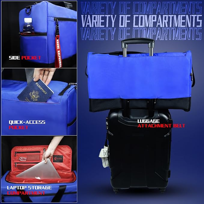 Sneaker Bag for Travel/Sneakerhead gift/Outdoor Sports Bag/Gym Bag /, A Multi-functional Travel Duffel Bag with 3 Adjustable Dividers, & Shoulder Strap,Made of Nylon, by Krone Kalpasmos-classic - Image 2