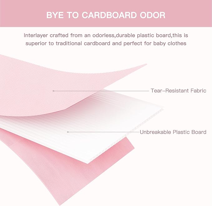 Criusia Drawer Organizer Clothes, 21 Pack Dresser Organizer for Baby Clothes, Underwear, Sock - Foldable Closet Organization and Storage Dividers Bins for Nursery, Bedroom (Pink) - Image 7