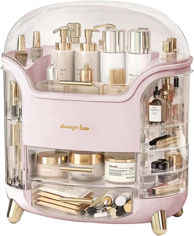 Omeily Upgrade Large Makeup Organizer Countertop Vanity Organizer Cosmetic Organizer Makeup Storage Box Bathroom Counter Organizer Perfume Skincare Organizers Gift Women Clear Design Easy Visibility by OmeilyBeautyLifeHall