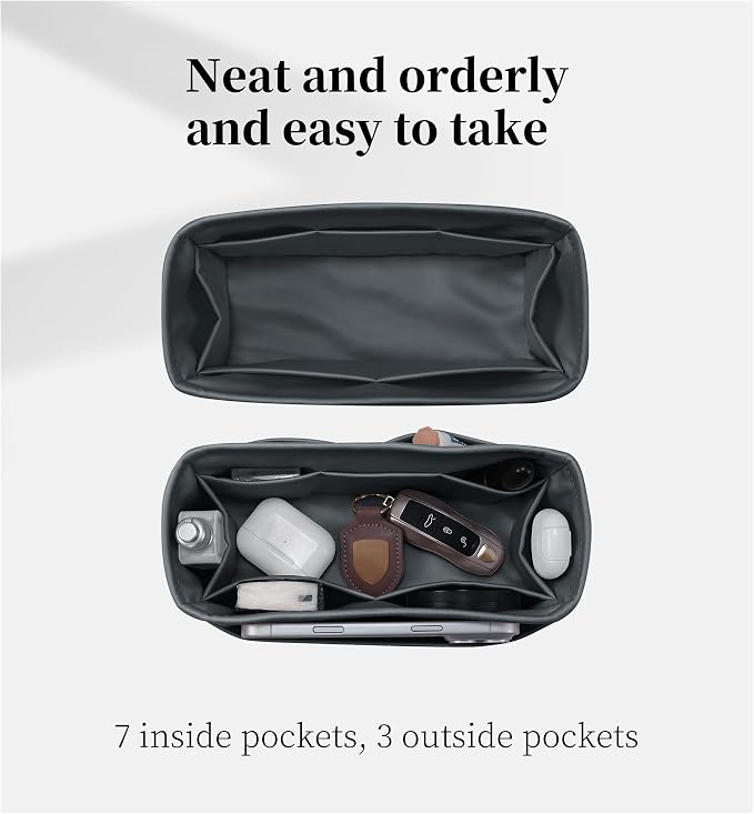 Satin Purse Organizer for Birkin 40, Grismeyer | Custom Fit, Multiple Pockets, Lightweight Purse Essentials, Ideal for Travel, Shopping, and Daily Use - Image 6