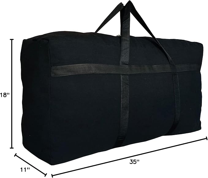 DoYiKe Extra Large Canvas Storage Duffle Bag, Duffel Bag for Travel Black 130L - Image 8