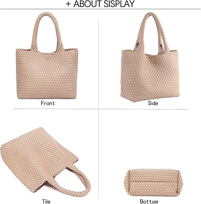 JINMANXUE Fashion Woven Bag Shopper Bag Travel Handbags and Purses Women Tote Bag Large Capacity Shoulder Bags - Image 7