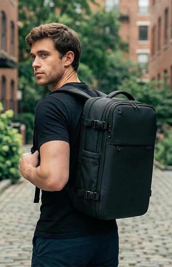 Vacuum Seal Travel Backpack 45L with Pump, Expandable Carry On Backpack with Air Compression System, Water Resistant TSA Lock, Fits 16" Laptop for Travel - Image 2