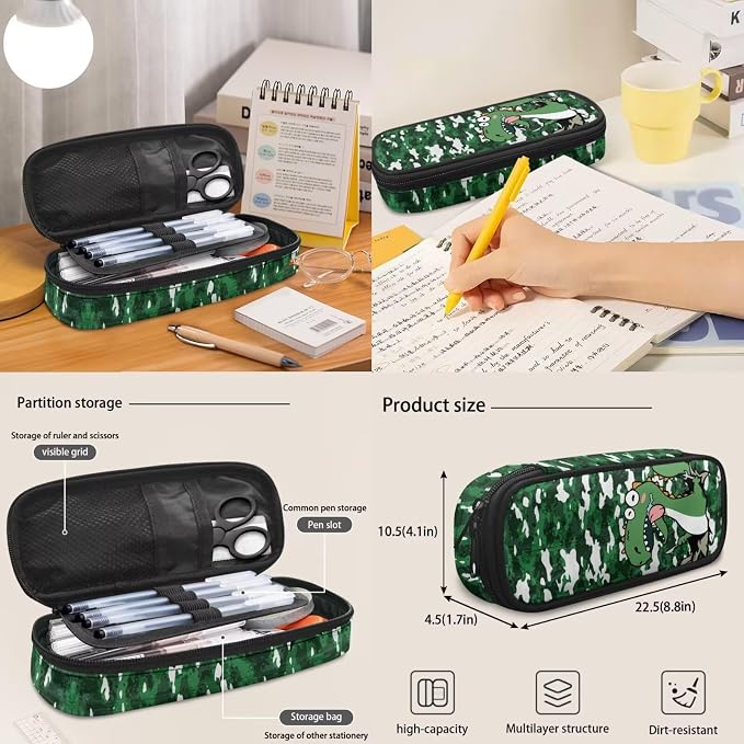 Dinosaur Backpack for Kids 5-7 Years Kindergarten Elementary Scgiik Bookbag Satchel Backpack with Insulated Lunch Bag and Pencil Case Water Bottle Holder - Image 6