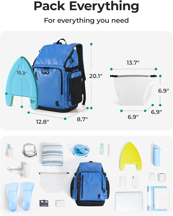 BAGSMART Gym Backpack for Men with Shoe Compartment for Multi-Sport | Water-Resistant Multi-Sport Gym Storage, Expandable Pocket Fits Basketball, Football, Shoe Compartment Separates Swim Gear - Image 2