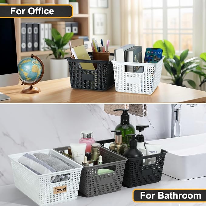 Storage Bins with Lids | Plastic Storage Baskets with Lids for Office Organization,Stackable Organizing Bins with Latching Design, Easy-Clean Boxes for Home, Office, Toys & Classroom Supplies, 6 packs - Image 5