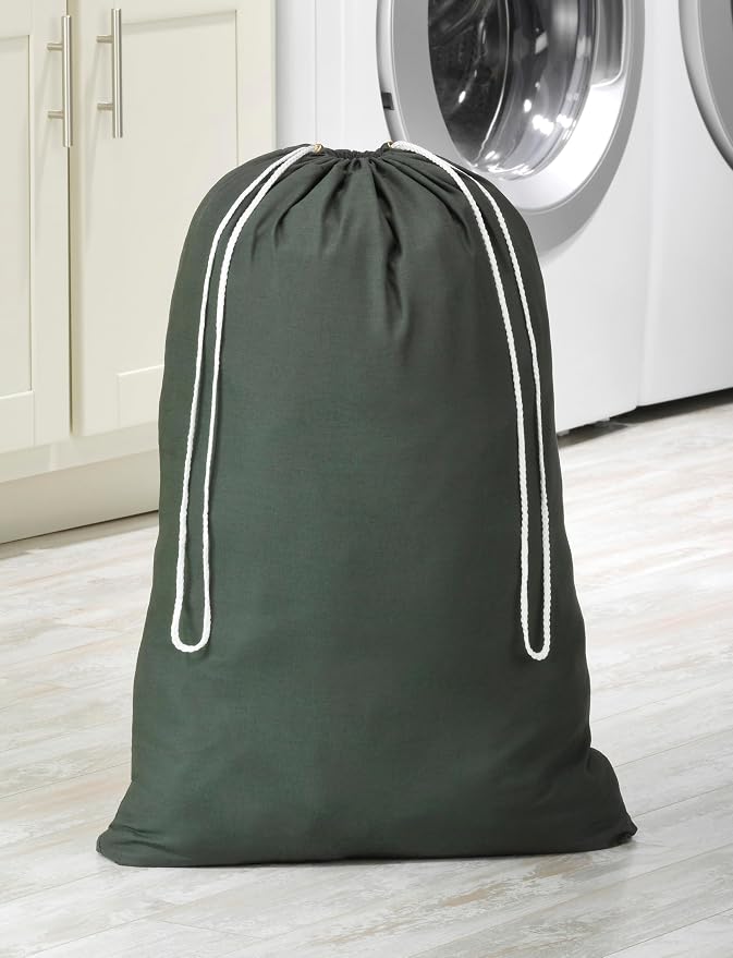 Whitmor 6353-1191-GRN Cotton Laundry Bag-Duffel Green - Image 2