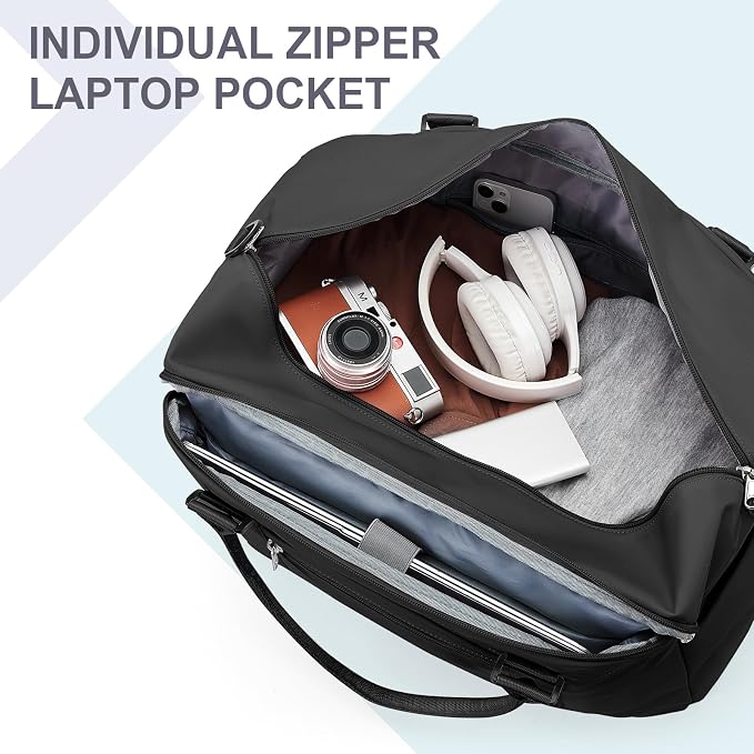 Travel Duffel Bag, Carry On Overnight Weekender Bags for Women | Travel Bag with Wet Pocket & Trolley Sleeve, For Spirit Airlines 18x14x8 Personal Item Bag - Image 5