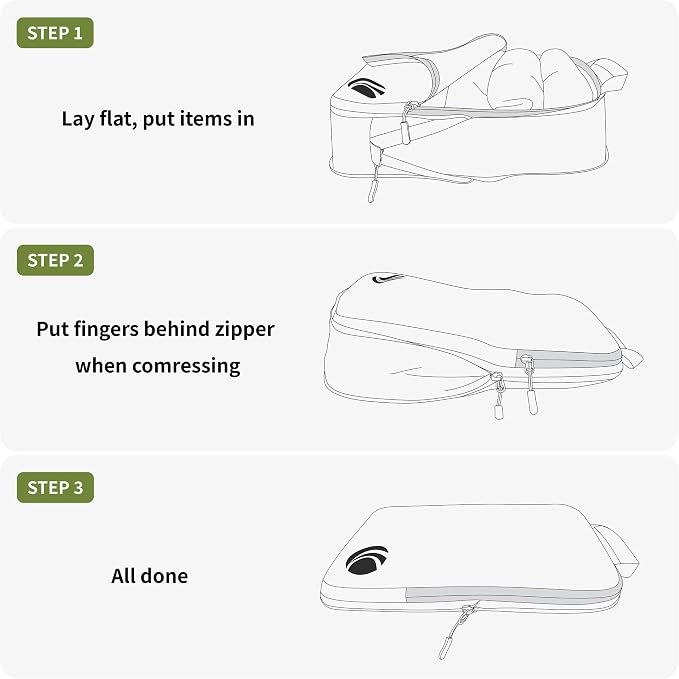 Cipway Compression Packing Cubes for Travel (Green 6pcs) | Ultralight Expandable Travel Packing Organizers for Carry on Luggage - Image 7