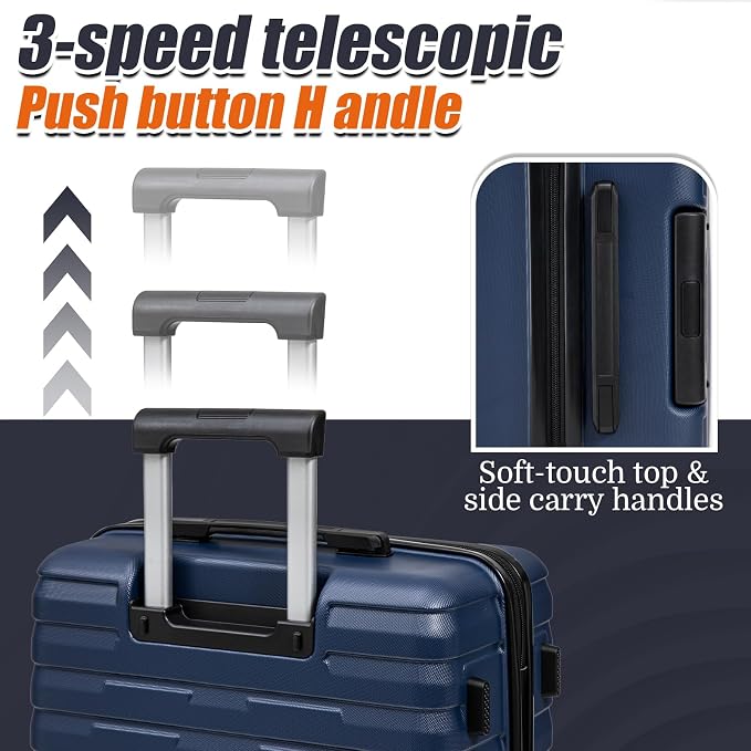 Cosbarn Luggage Sets 5 Piece Suitcases with Wheels, Suitcase Set ABS Hard Case Luggage with Spinner Wheels Durable Travel Luggage - Image 4