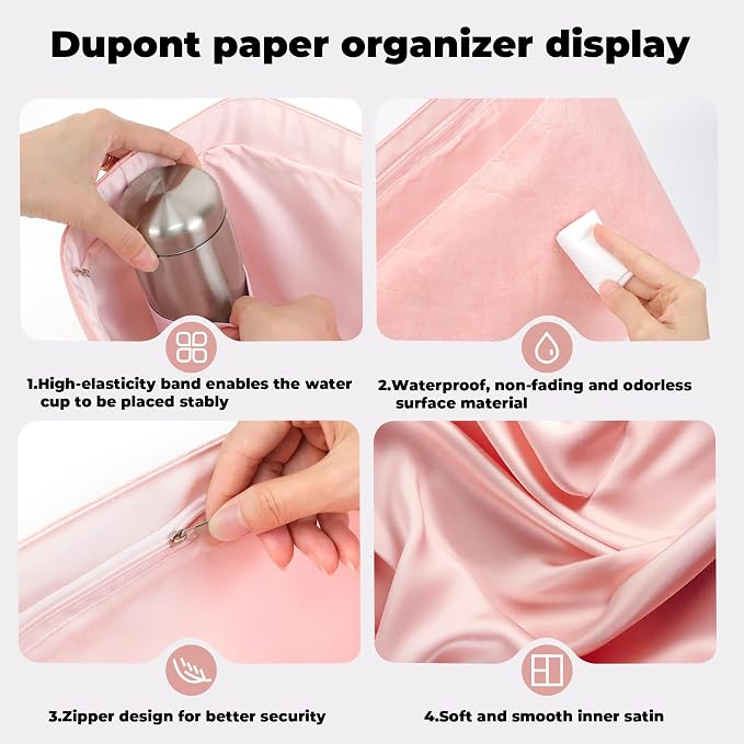 DGAZ Lightweight Purse Organizer Insert for GYARD-Anjou/Artois/SaintLouis Bags,silk and DupontPaper handbag inner for Luxury Bag(Pink,ArtoisMM) - Image 8