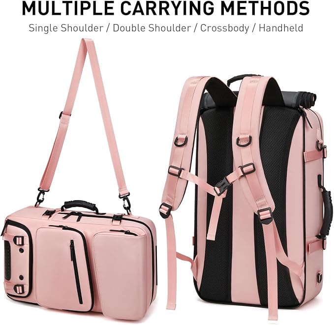 Backpack for Traveling On Airplane,Expandable Carry On Laptop Backpack for Men and Women,Outdoor Travel Bag,Pink - Image 6