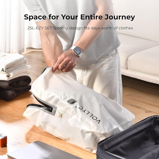Travel Vacuum Bags with Pump, 25L Large Capacity Vacuum Bags for Travel, IPX7 Waterproof, Travel Essentials Compression Bags for Luggage Backpack Suitcase Home Storage - Image 6