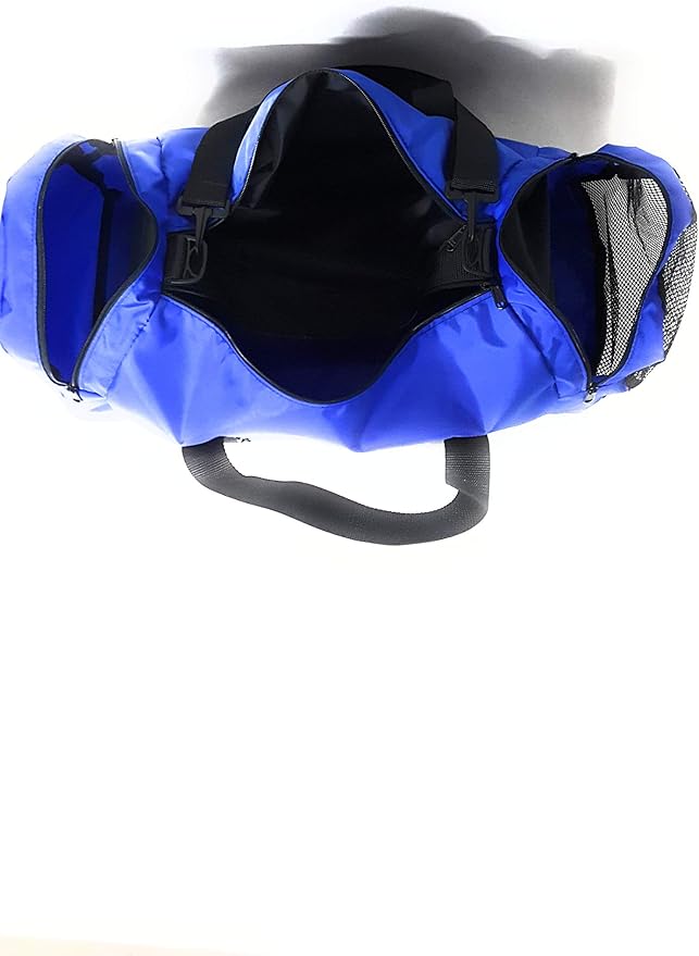 Duffle Bag Wet and Dry with One End Compartment Mesh, Front Pocket, Made In USA (Blue) - Image 4