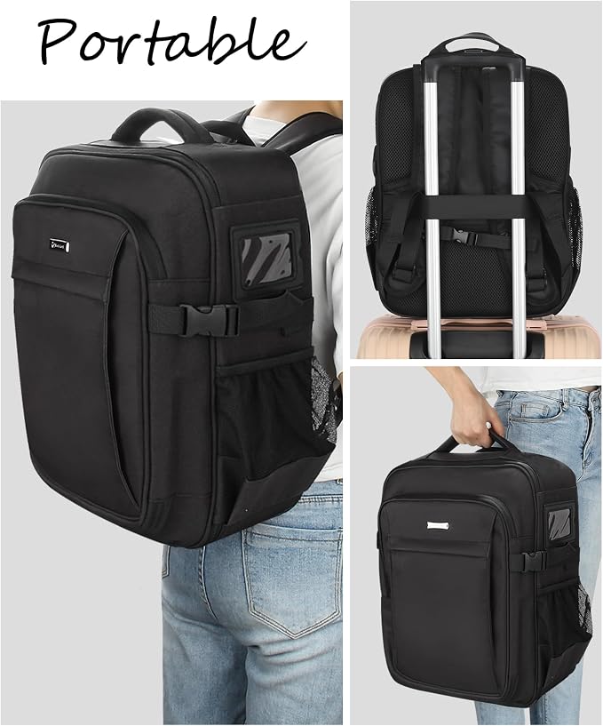 Relavel Makeup Backpack - Extra Large Train Case with 4 Pack Clear Bags, Professional Makeup Artist Kit Set Bag - Image 7