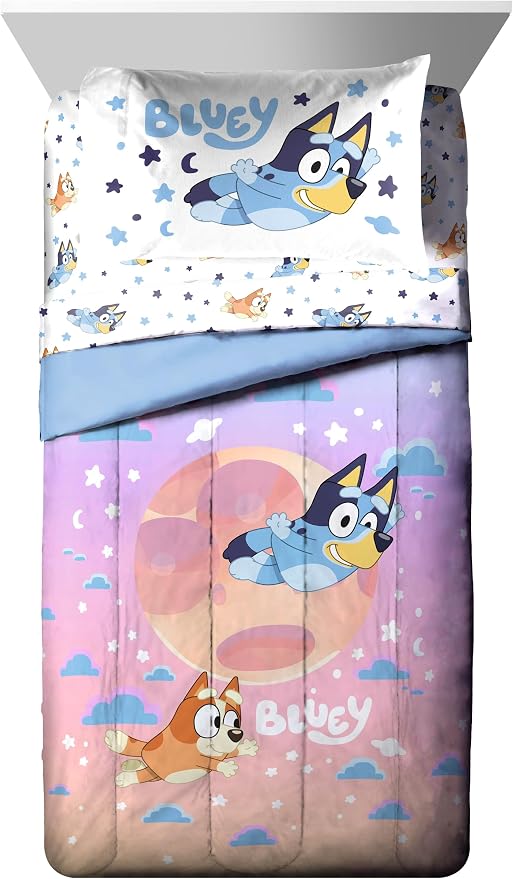Bluey Bingo Full Comforter Set 7 Piece Kids Bedding for Girls, Multi | Bed in a Bag, Comforter Sheets Shams Pillowcases, Official Brand, Soft Microfiber, Machine Washable, Girls Gift - Image 2