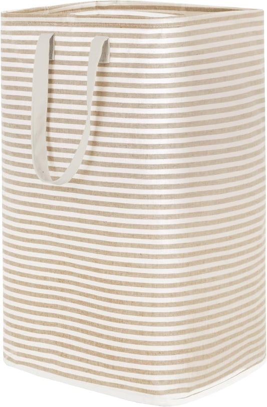 Lifewit 1 Pack Laundry Basket 80L Each, Collapsible Clothes Hamper with Reinforced Handles, Freestanding Waterproof Design for Bedroom and Laundry Room, Beige 80L Total by Lifewit