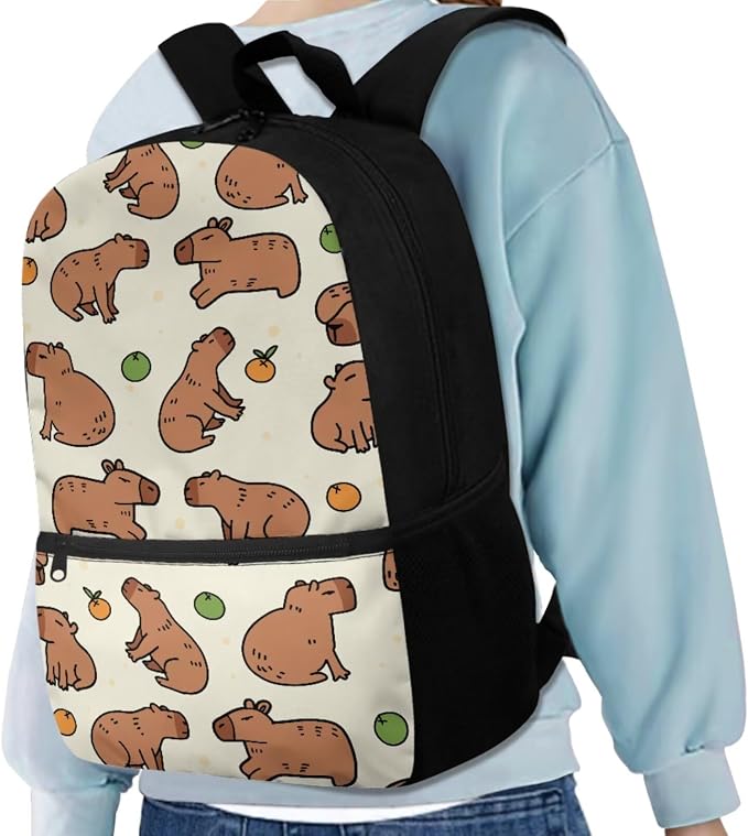 Capybara 3pcs Kids Backpack Set with Lunch Box and Pencil Case Lightweight School Bags for Boys Girls Elementary Bookbag for Students - Image 5