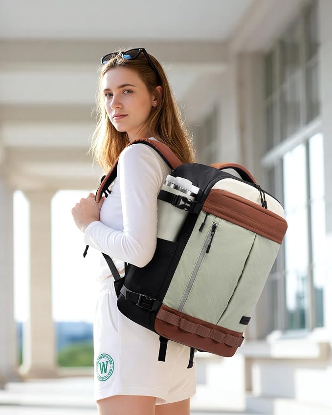 LOVEVOOK 50L Travel Backpack for Women Men, Airline Approved Carry On Luggage with 3 Cubes Accessories, TSA Personal Item Travel Cruise Essentials, Waterproof Weekender Overnight Bags fits 17" Laptop - Image 2