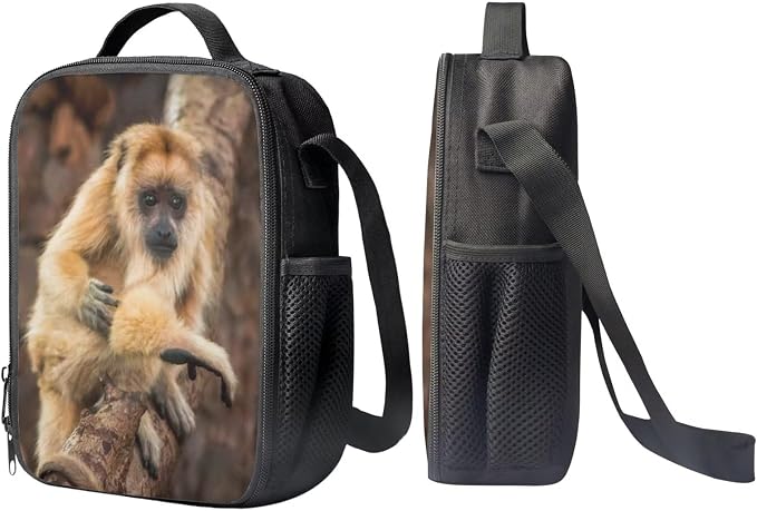 Kids Novelty Animal Backpack and Lunch Box for Boys Girls Student Lightweight 17 Inch School Howler Monkey Backpack with Lunch Bag Pencil Case Kids Comfy Padded Black Large Bookbag - Image 4