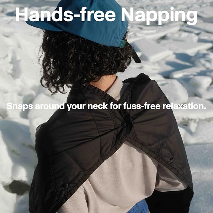 Gravel UltraPak™ Packable Puffy Camping Blanket – Lightweight Outdoor Blanket Waterproof for Camping, Hiking & Travel – Compact Puffy Blanket, Durable 20D Nylon, Easy Clean, Hands-Free Snap, Black - Image 4